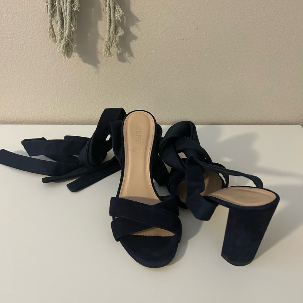 J. Crew Navy Heeled Sandals